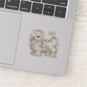 Havanese dog cartoon illustration sticker