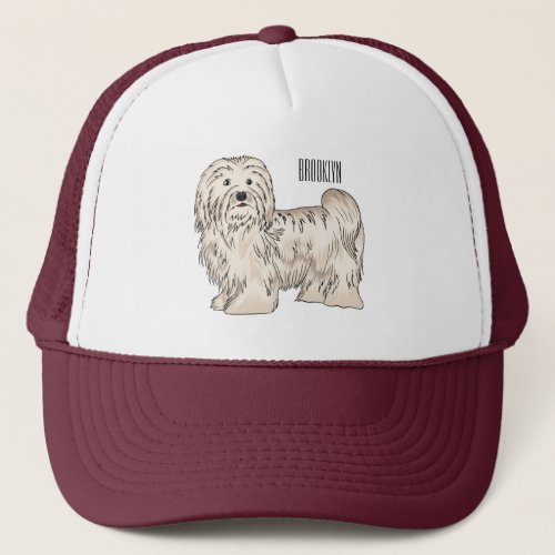Havanese dog cartoon illustration trucker hat