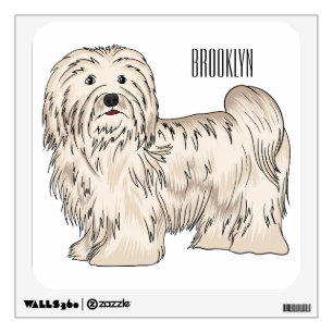 Havanese dog cartoon illustration wall decal