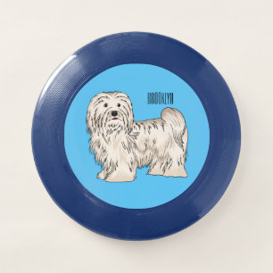 Havanese dog cartoon illustration Wham-O frisbee
