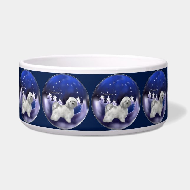 Havanese Dog Christmas  Bowl (Front)