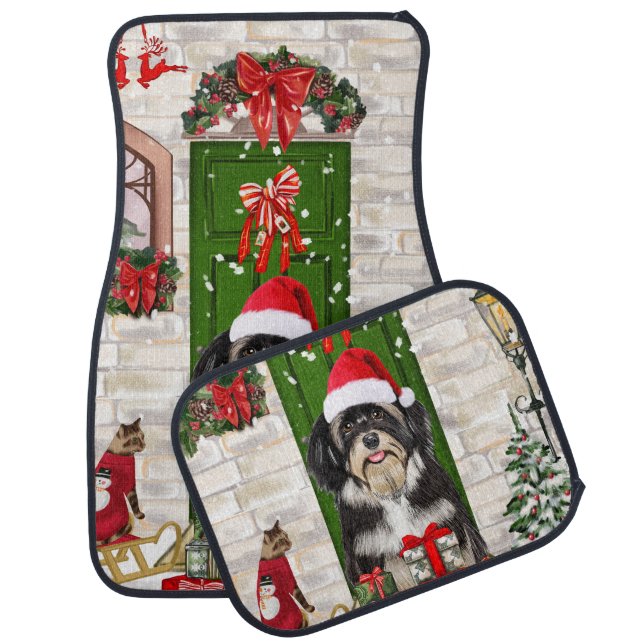Havanese Dog Christmas   Car Floor Mat (Set)