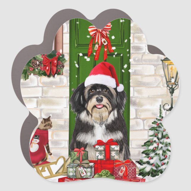 Havanese Dog Christmas   Car Magnet (Front)