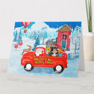 Havanese Dog Christmas Delivery Truck Snow Card