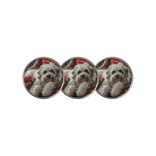 Havanese Dog Christmas Festive Golf Ball Marker