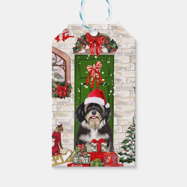 Havanese Dog Christmas  Gift Tags (Front)