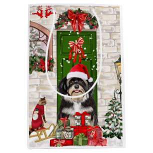 Havanese Dog Christmas Medium Gift Bag
