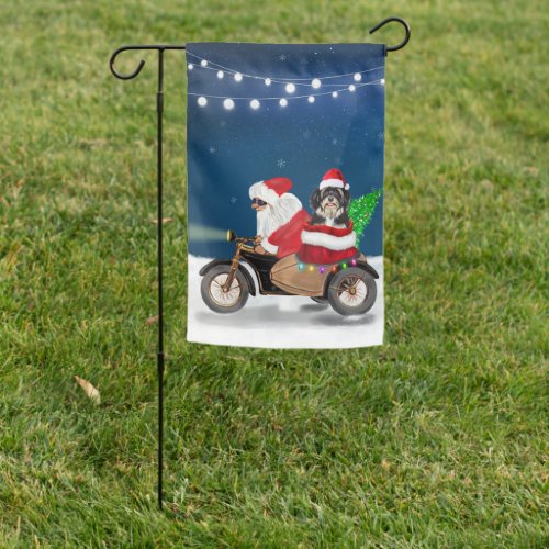 Havanese Dog Christmas Santa Claus Garden Flag