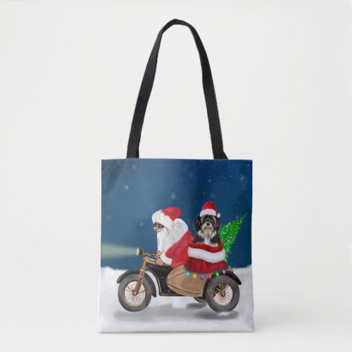 Havanese Dog Christmas Santa Claus  Tote Bag