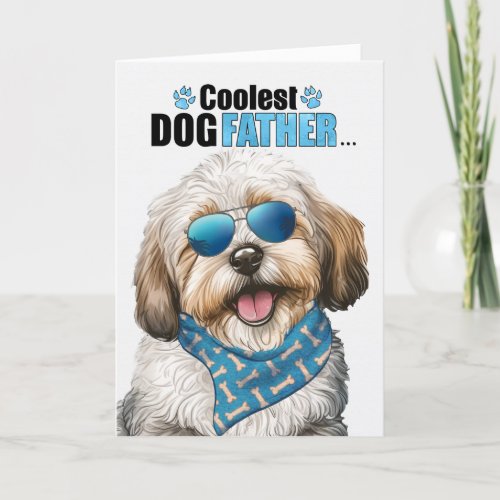 Havanese Dog Coolest Dad Ever Fathers Day Holiday Card