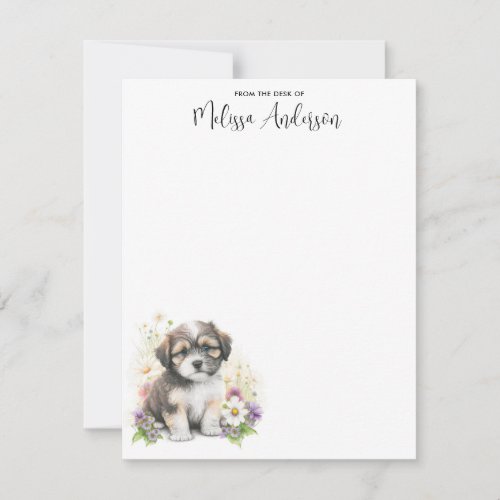 Havanese Dog Cute Puppy Watercolor Personalized  Note Card