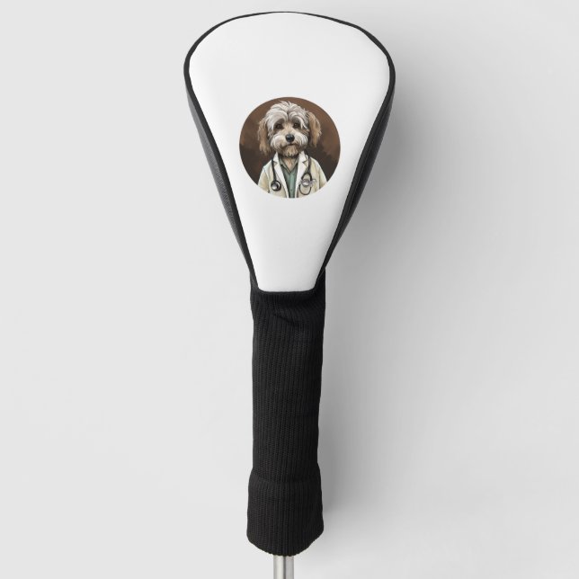 Havanese Dog Doctor   Golf Head Cover (Front)