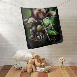 Havanese Dog Driving Bike St. Patrick's Day Baby Blanket