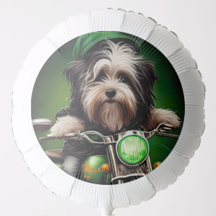Havanese Dog Driving Bike St. Patrick's Day Balloon