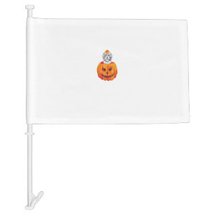 Havanese Dog Happy Halloween Pumpkin Car Flag