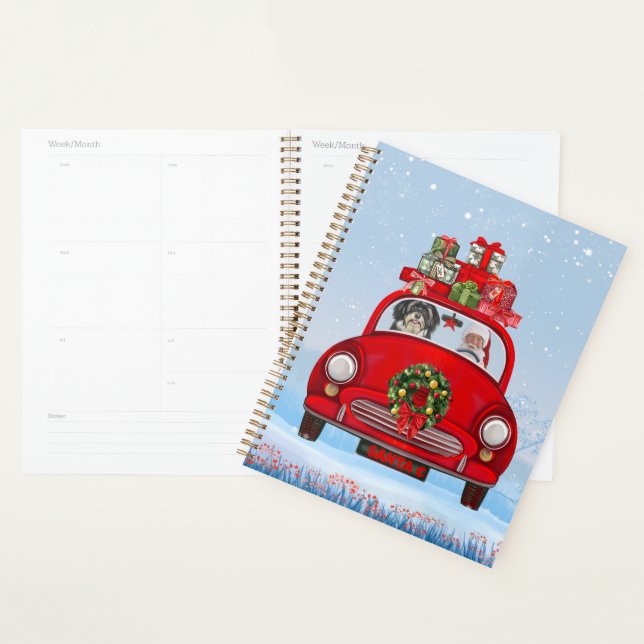 Havanese Dog In Car With Santa Claus  Planner (Display)