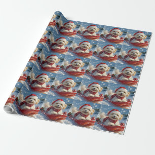 Havanese Dog in Sledge Let it Snow Christmas Wrapping Paper
