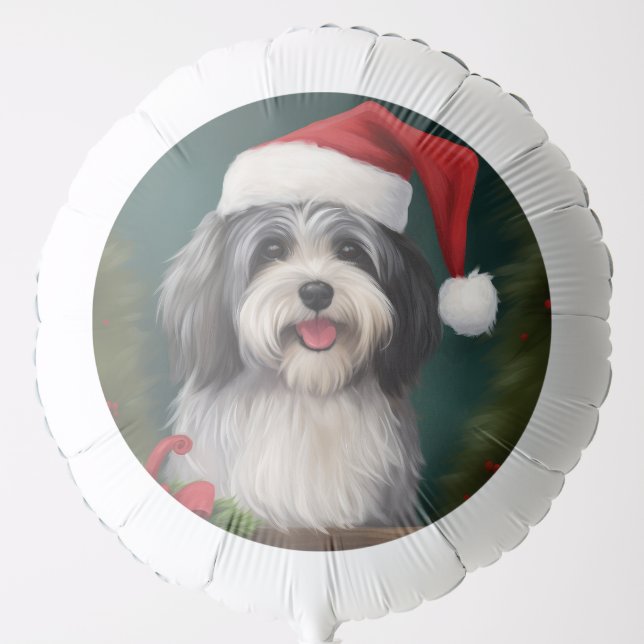 Havanese Dog in Snow Christmas Balloon (Front)