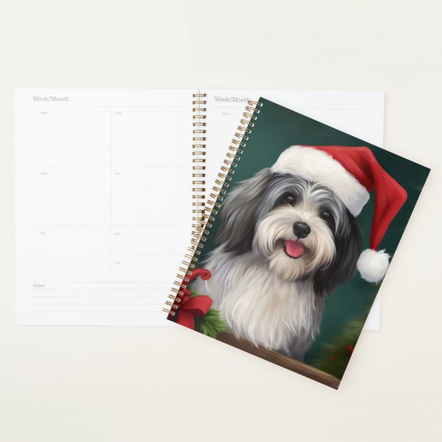 Havanese Dog in Snow Christmas Planner (Display)
