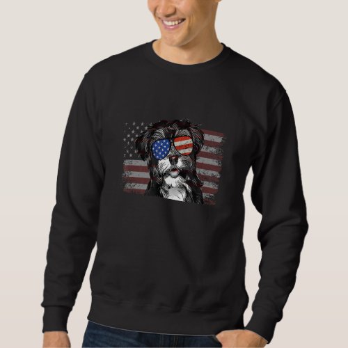 Havanese Dog July 4th Retro Usa American Flag Sweatshirt