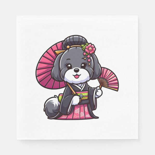 Havanese Dog Kimono   Napkins (Front)