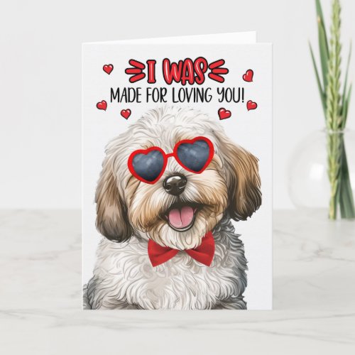 Havanese Dog Made for Loving You Valentine Holiday Card