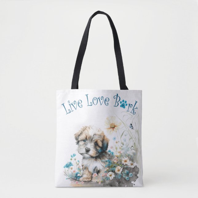 Havanese Dog Mom Floral Tote Bag (Front)