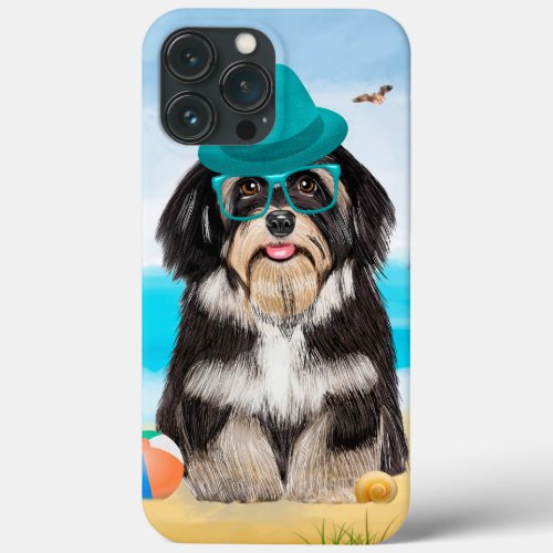 Havanese Dog on Beach iPhone 13 Pro Max Case