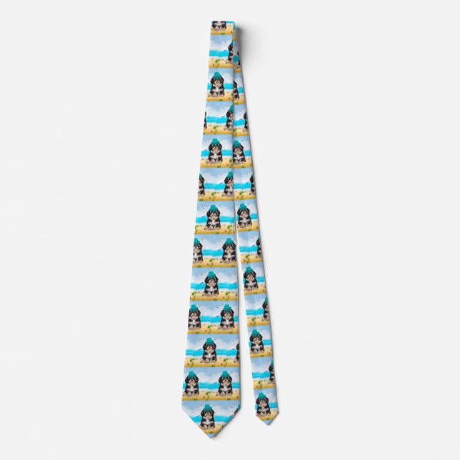Havanese Dog on Beach Neck Tie (Front)