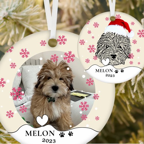 Havanese Dog Personalized Hand Drawing Ceramic Ornament