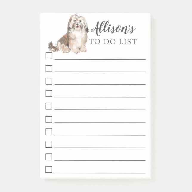 Havanese Dog Personalized To Do List Notes (Front)
