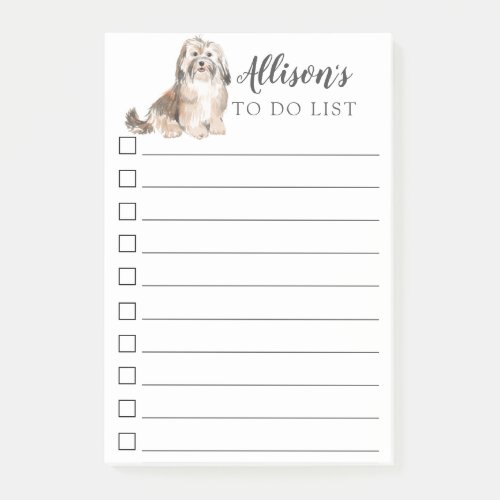 Havanese Dog Personalized To Do List Post_it Notes