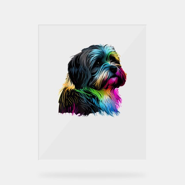 Havanese Dog Pop Art Design Havanese Lovers  Acrylic Sign (Front)