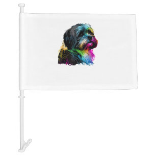 Havanese Dog Pop Art Design Havanese Lovers  Car Flag