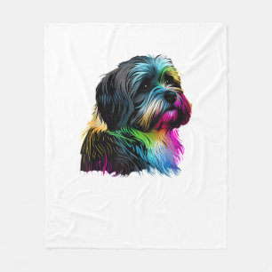 Havanese Dog Pop Art Design Havanese Lovers Fleece Blanket
