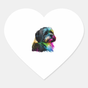 Havanese Dog Pop Art Design Havanese Lovers Heart Sticker