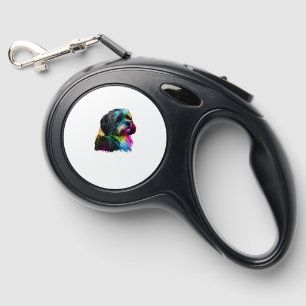 Havanese Dog Pop Art Design Havanese Lovers Retractable Pet Leash