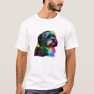 Havanese Dog Pop Art Design Havanese Lovers  T-Shirt
