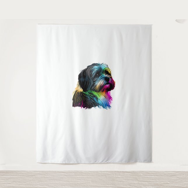 Havanese Dog Pop Art Design Havanese Lovers  Tapestry (Front)