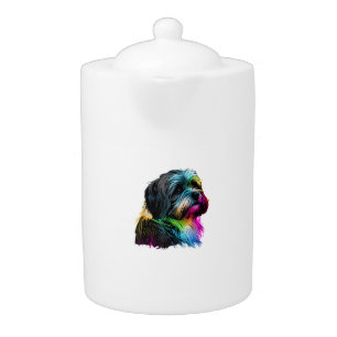 Havanese Dog Pop Art Design Havanese Lovers Teapot
