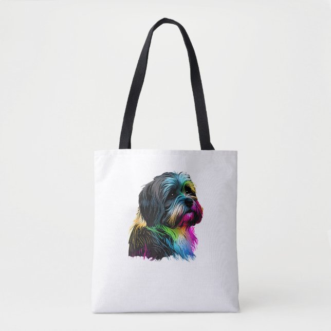 Havanese Dog Pop Art Design Havanese Lovers  Tote Bag (Front)
