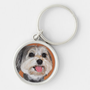 Havanese Dog Portrait Keychain