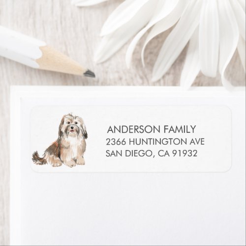 Havanese Dog Return Address Label