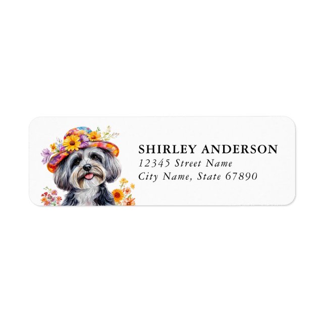 Havanese Dog Return Address Labels (Front)