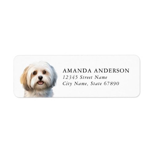 Havanese Dog Return Address Labels