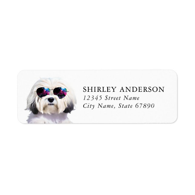 Havanese Dog Return Address Labels (Front)