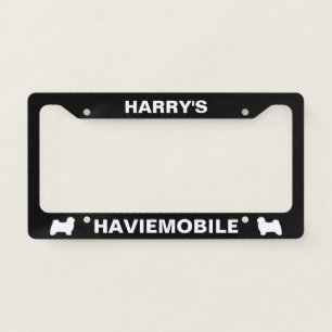 Havanese Dog Silhouettes Haviemobile Custom License Plate Frame