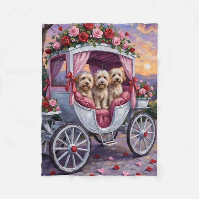Havanese Dog Valentine's Day  Fleece Blanket (Front)