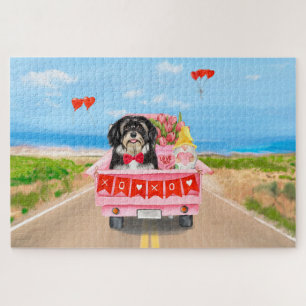 Havanese Dog Valentine's Day Truck Jigsaw Puzzle