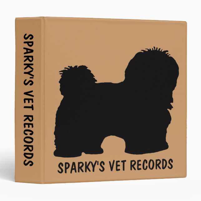 Havanese Dog Vet Records Binder (Front/Spine)